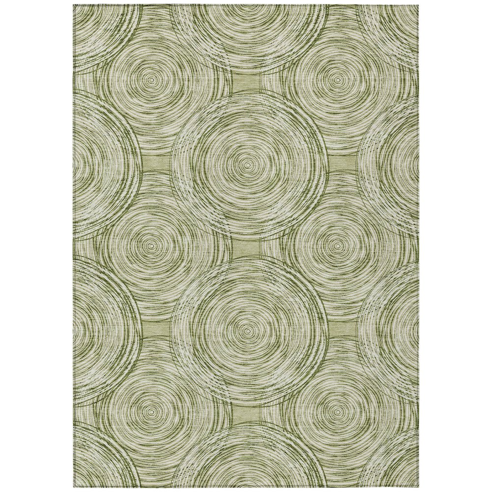 Machine Washable Indoor/Outdoor Chantille ACN2534 Green 5' x 7'6" Rug. Picture 1