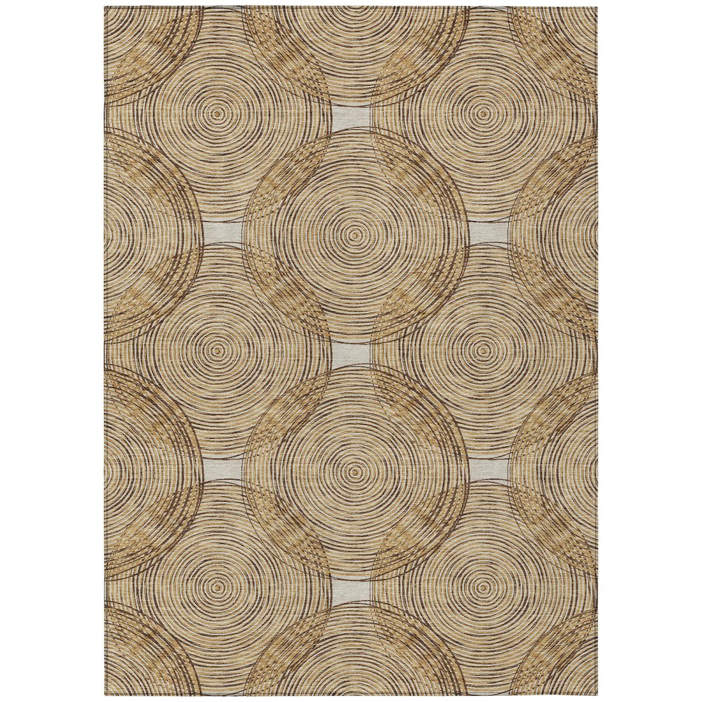 Machine Washable Indoor/Outdoor Chantille ACN2534 Gold 5' x 7'6" Rug. Picture 1