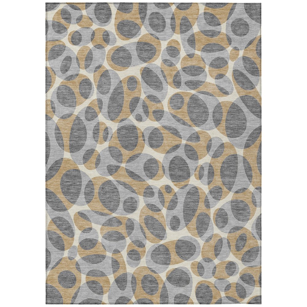 Machine Washable Indoor/Outdoor Chantille ACN2536 Gray 5' x 7'6" Rug. Picture 1