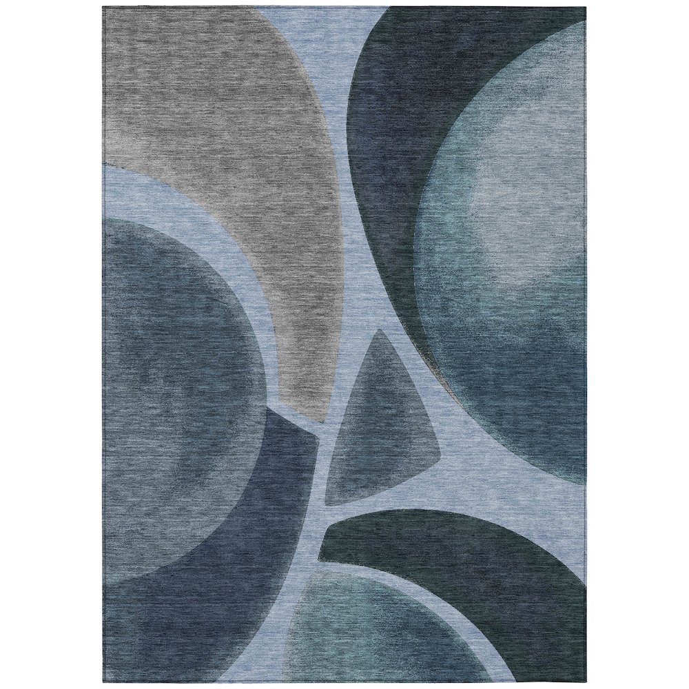 Machine Washable Indoor/Outdoor Chantille ACN2537 Blue 5' x 7'6" Rug. Picture 1