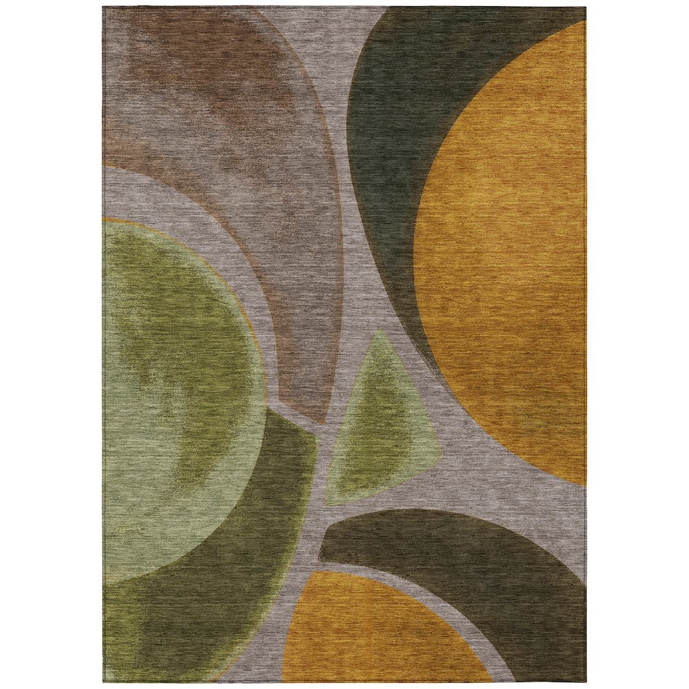 Machine Washable Indoor/Outdoor Chantille ACN2537 Brown 5' x 7'6" Rug. Picture 1