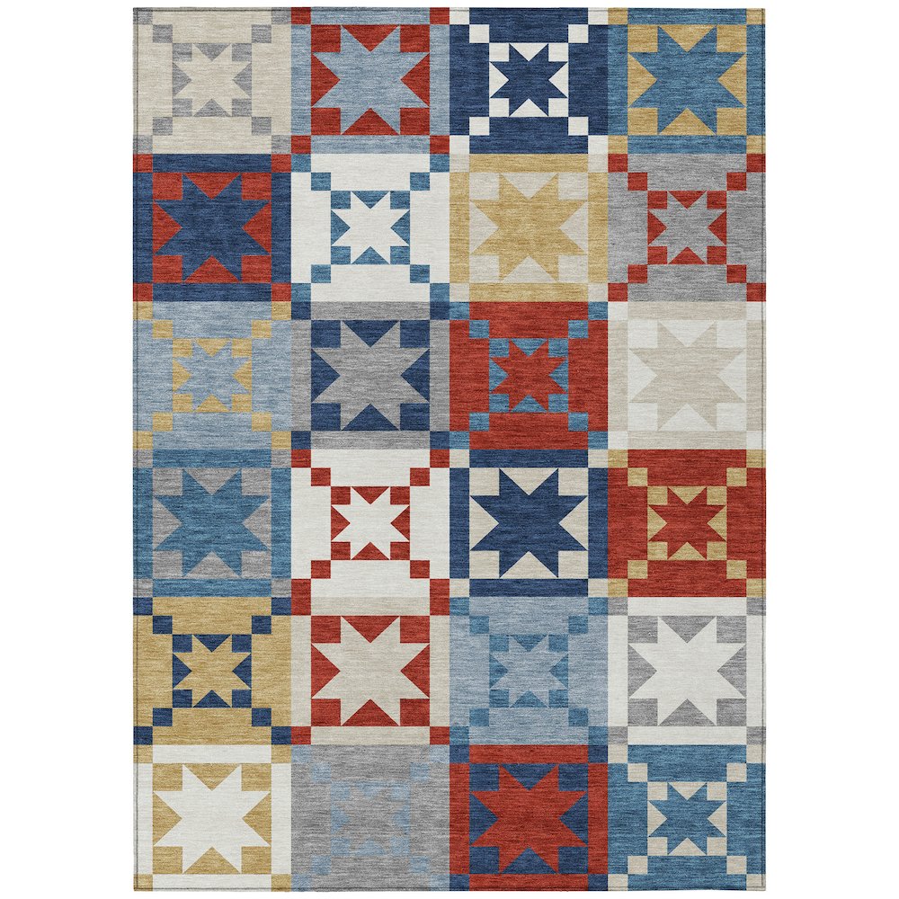 Machine Washable Indoor/Outdoor Chantille ACN2538 Red 5' x 7'6" Rug. Picture 1