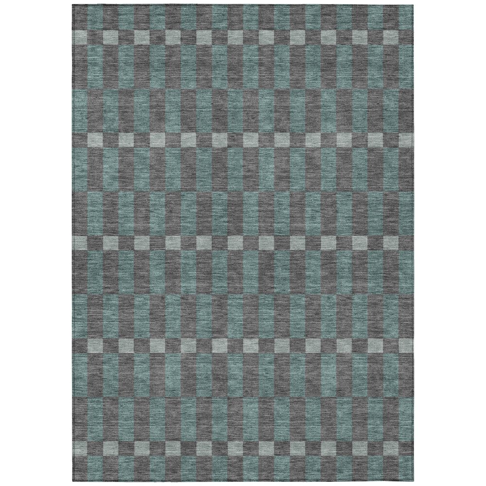 Machine Washable Indoor/Outdoor Chantille ACN2547 Gray 5' x 7'6" Rug. Picture 1
