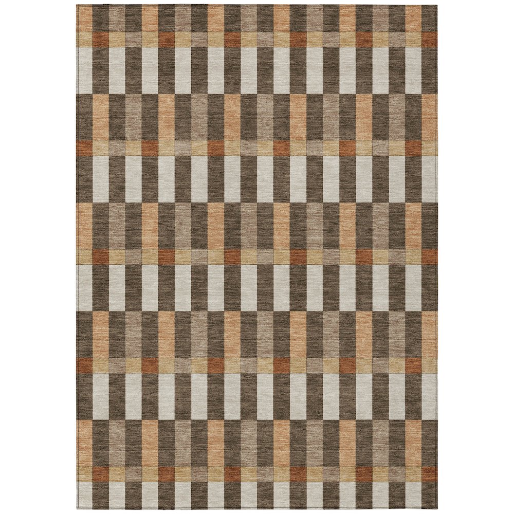 Machine Washable Indoor/Outdoor Chantille ACN2548 Brown 5' x 7'6" Rug. Picture 1
