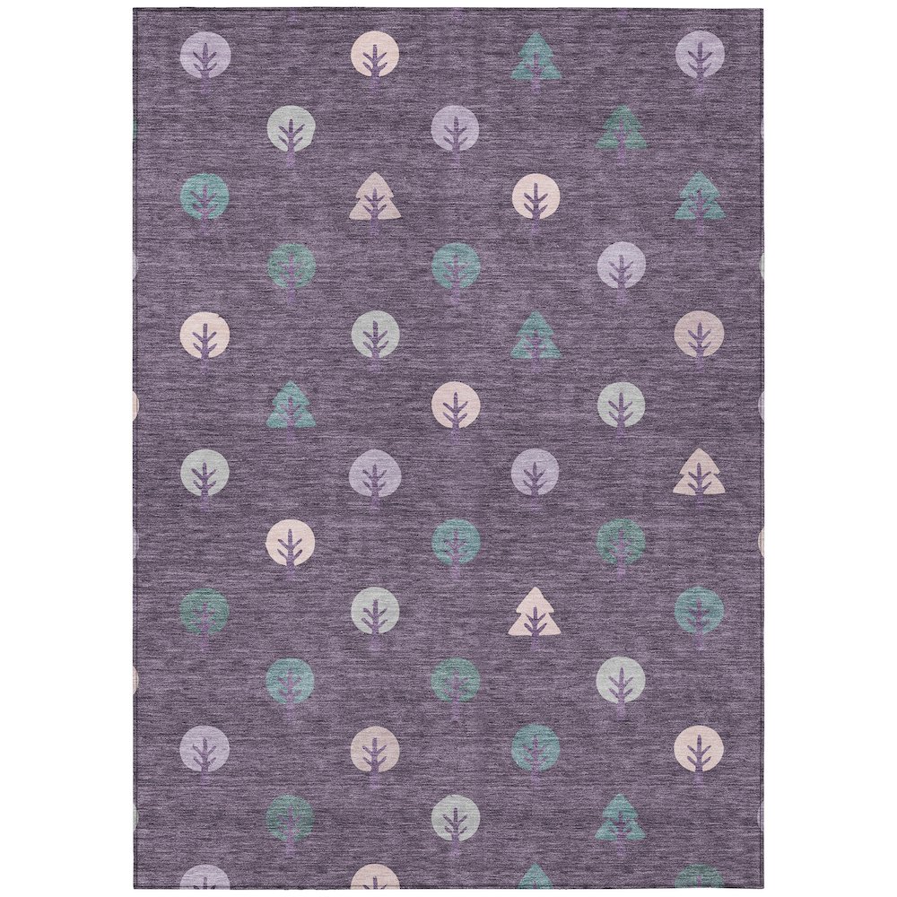 Machine Washable Indoor/Outdoor Chantille ACN2550 Purple 5' x 7'6" Rug. Picture 1