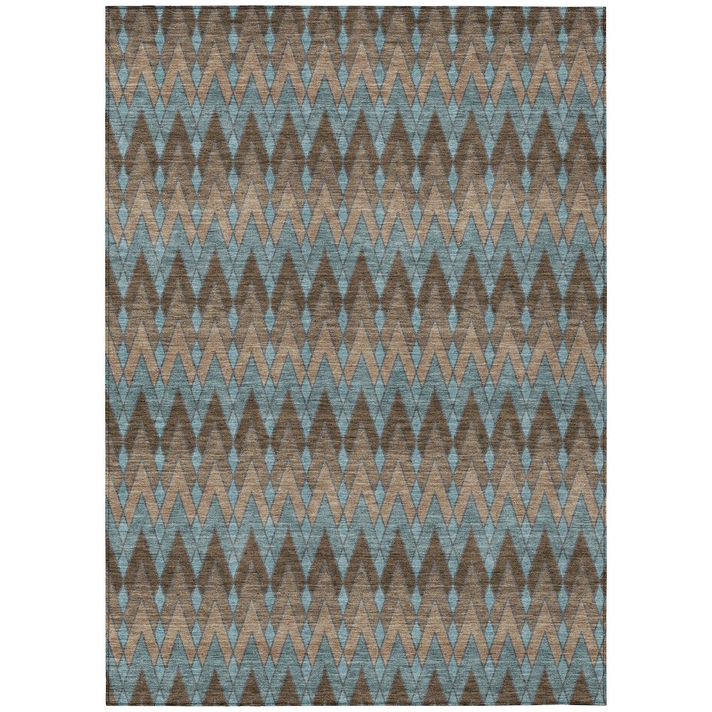 Machine Washable Indoor/Outdoor Chantille ACN2558 Brown 5' x 7'6" Rug. Picture 1