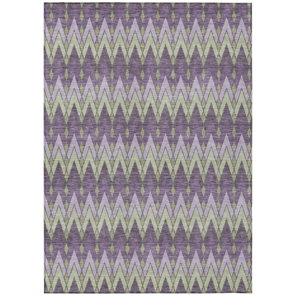 Machine Washable Indoor/Outdoor Chantille ACN2558 Purple 5' x 7'6" Rug. Picture 1