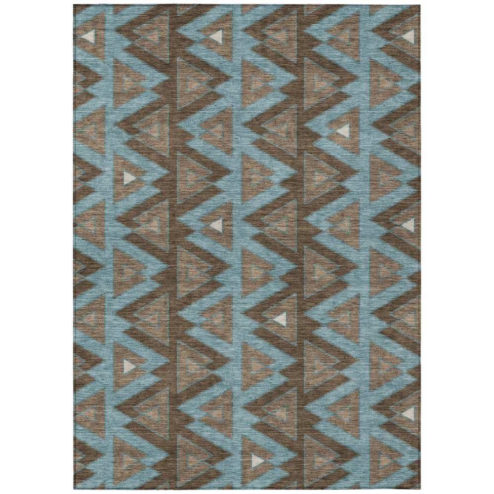 Machine Washable Indoor/Outdoor Chantille ACN2560 Brown 5' x 7'6" Rug. Picture 1