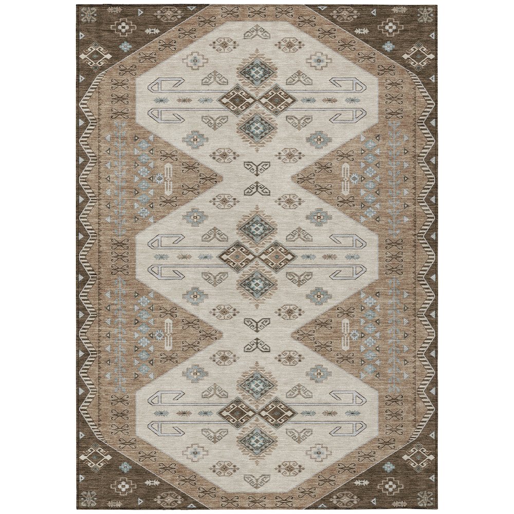 Machine Washable Indoor/Outdoor Chantille ACN2565 Brown 5' x 7'6" Rug. Picture 1