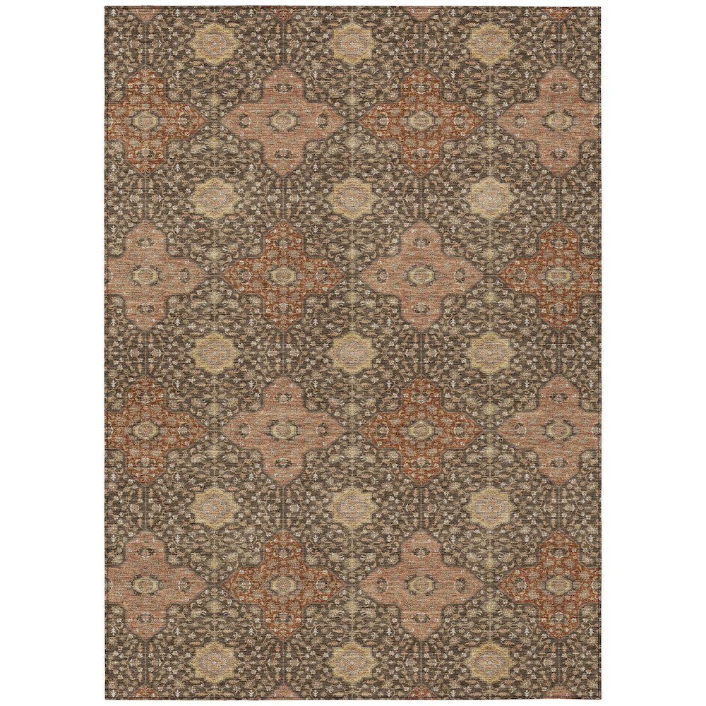 Machine Washable Indoor/Outdoor Chantille ACN2566 Brown 5' x 7'6" Rug. Picture 1