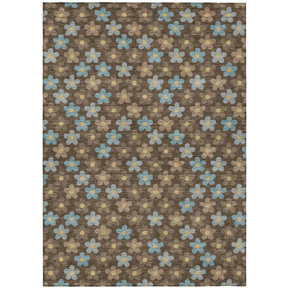Machine Washable Indoor/Outdoor Chantille ACN2569 Brown 5' x 7'6" Rug. Picture 1