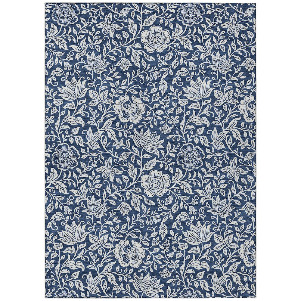 Machine Washable Indoor/Outdoor Chantille ACN2572 Blue 5' x 7'6" Rug. Picture 1