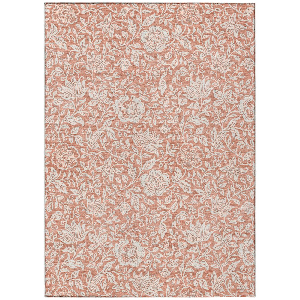 Machine Washable Indoor/Outdoor Chantille ACN2572 Orange 5' x 7'6" Rug. Picture 1