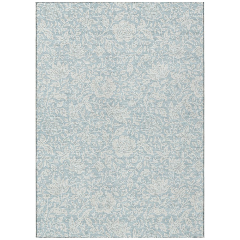 Machine Washable Indoor/Outdoor Chantille ACN2572 Blue 5' x 7'6" Rug. Picture 1