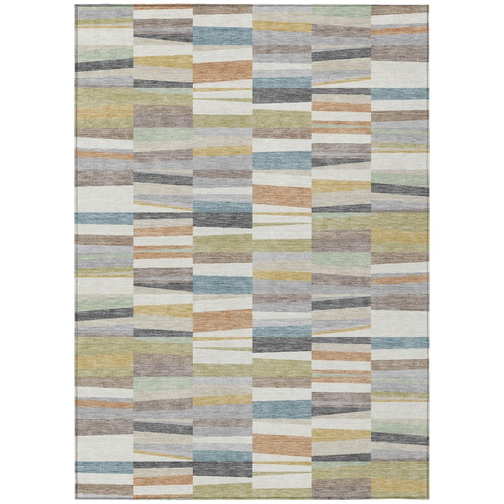 Machine Washable Indoor/Outdoor Chantille ACN2575 Ivory 5' x 7'6" Rug. Picture 1