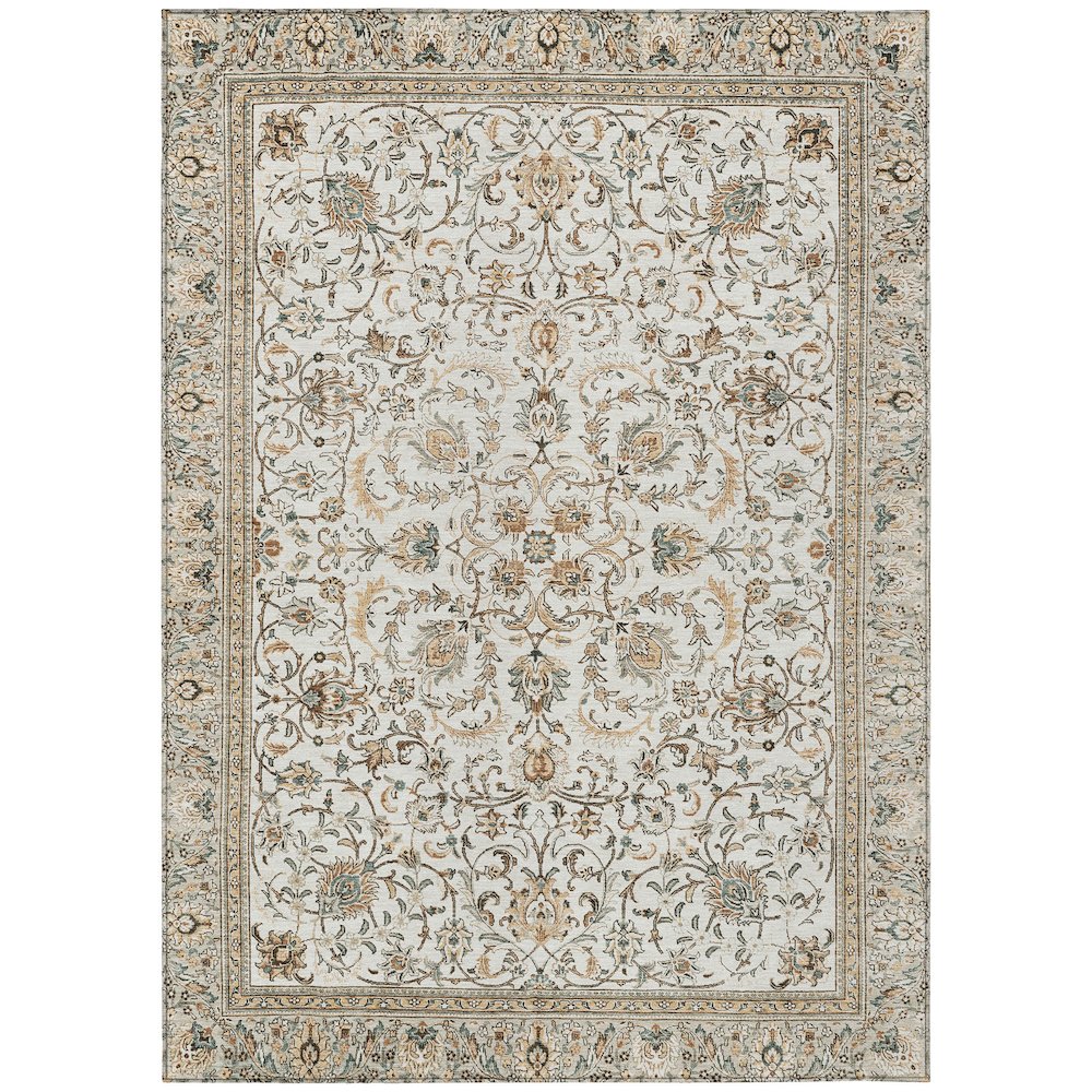Machine Washable Indoor/Outdoor Chantille ACN2576 Ivory 5' x 7'6" Rug. Picture 1