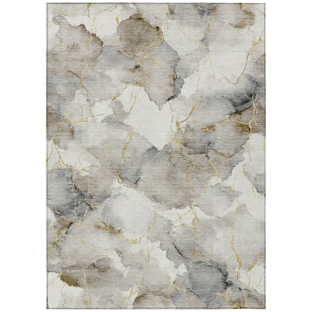 Machine Washable Indoor/Outdoor Chantille ACN2591 Ivory 5' x 7'6" Rug. Picture 1