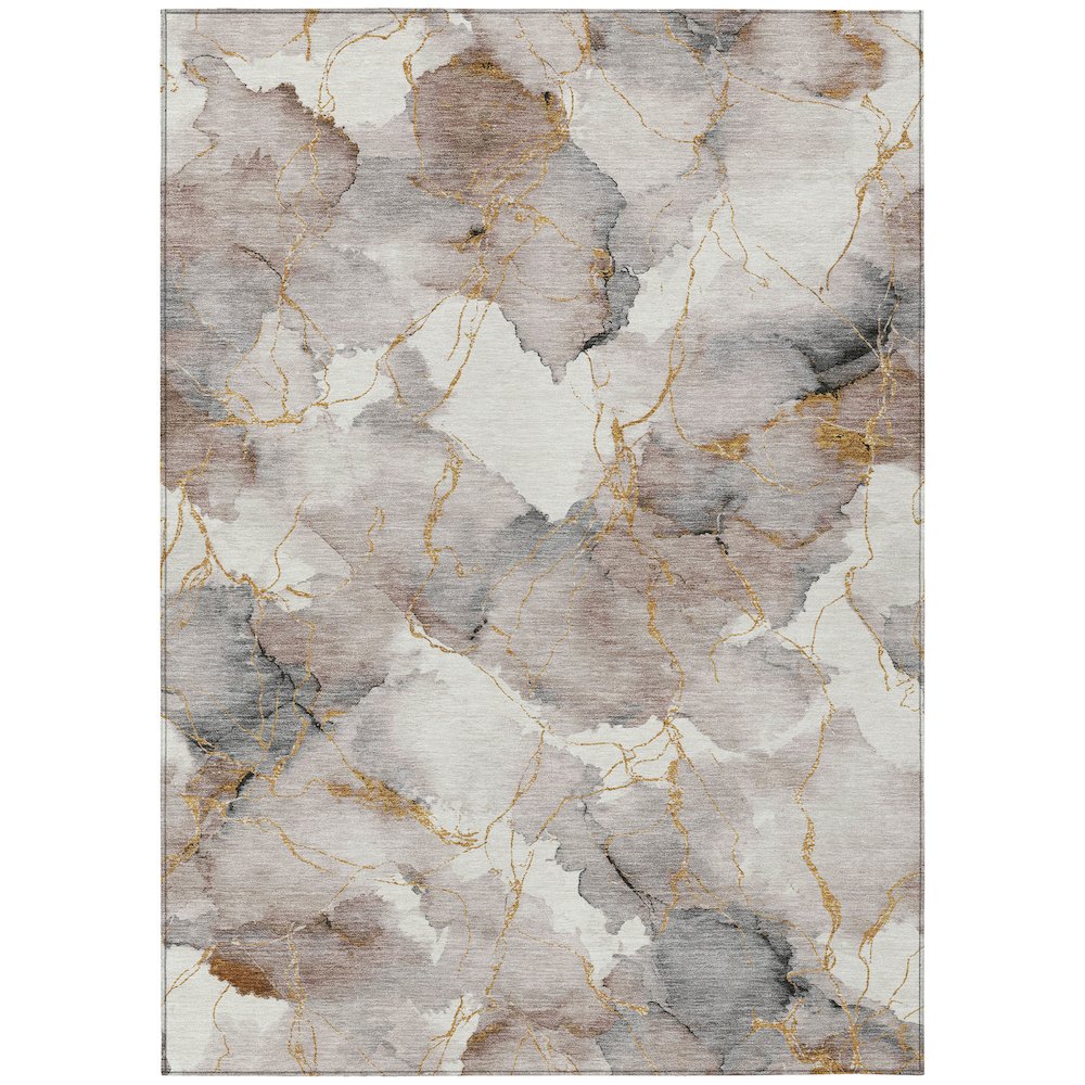 Machine Washable Indoor/Outdoor Chantille ACN2591 Brown 5' x 7'6" Rug. Picture 1
