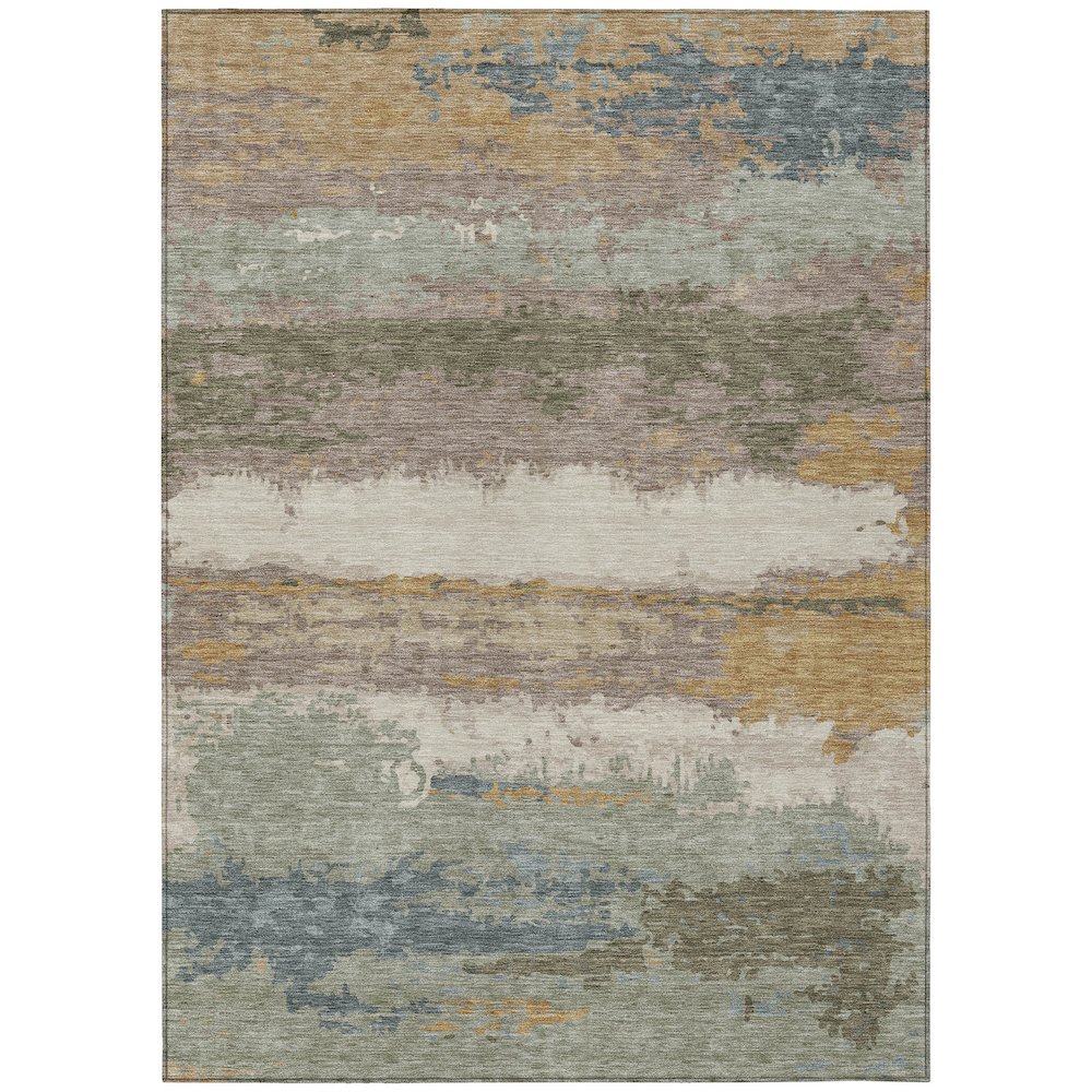 Machine Washable Indoor/Outdoor Chantille ACN2592 Brown 5' x 7'6" Rug. Picture 1