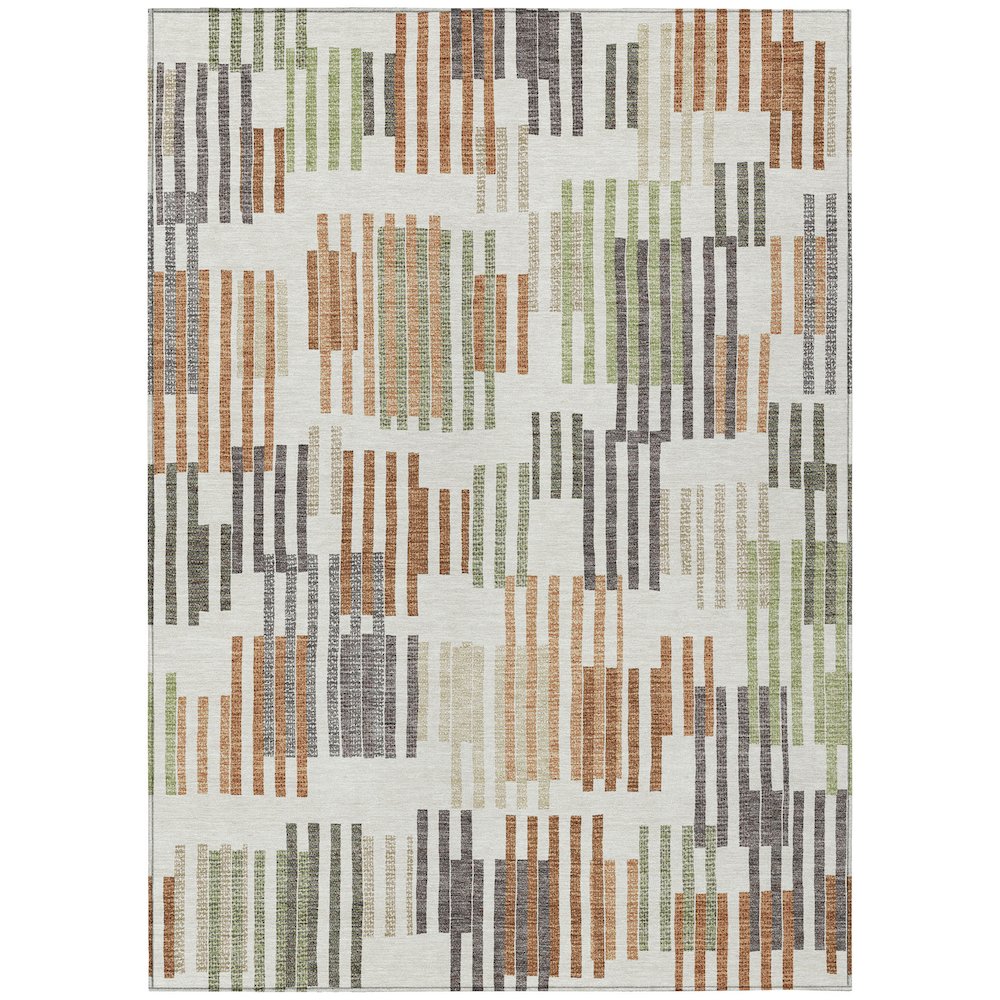 Machine Washable Indoor/Outdoor Chantille ACN2598 Ivory 5' x 7'6" Rug. Picture 1