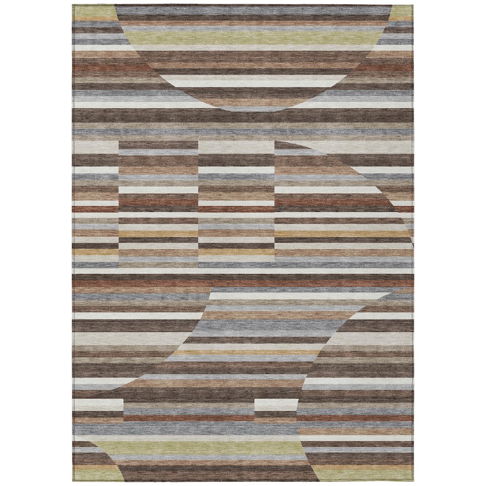 Machine Washable Indoor/Outdoor Chantille ACN2600 Brown 5' x 7'6" Rug. Picture 1