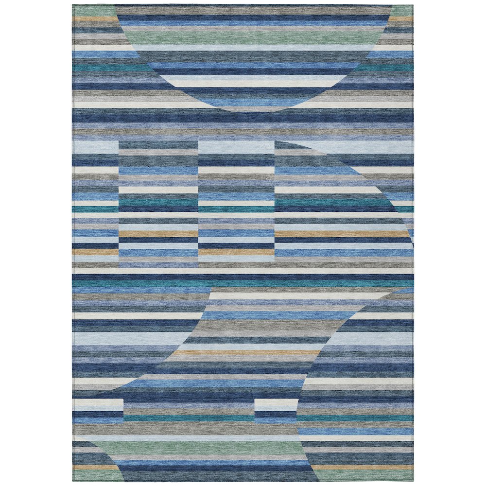 Machine Washable Indoor/Outdoor Chantille ACN2600 Blue 5' x 7'6" Rug. Picture 1