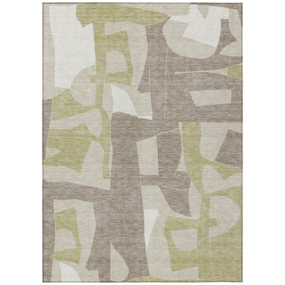 Machine Washable Indoor/Outdoor Chantille ACN2605 Brown 5' x 7'6" Rug. Picture 1