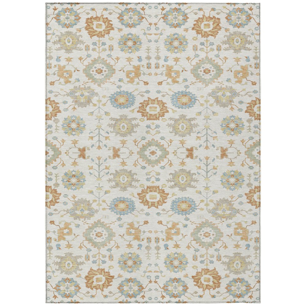 Machine Washable Indoor/Outdoor Chantille ACN2610 Ivory 5' x 7'6" Rug. Picture 1