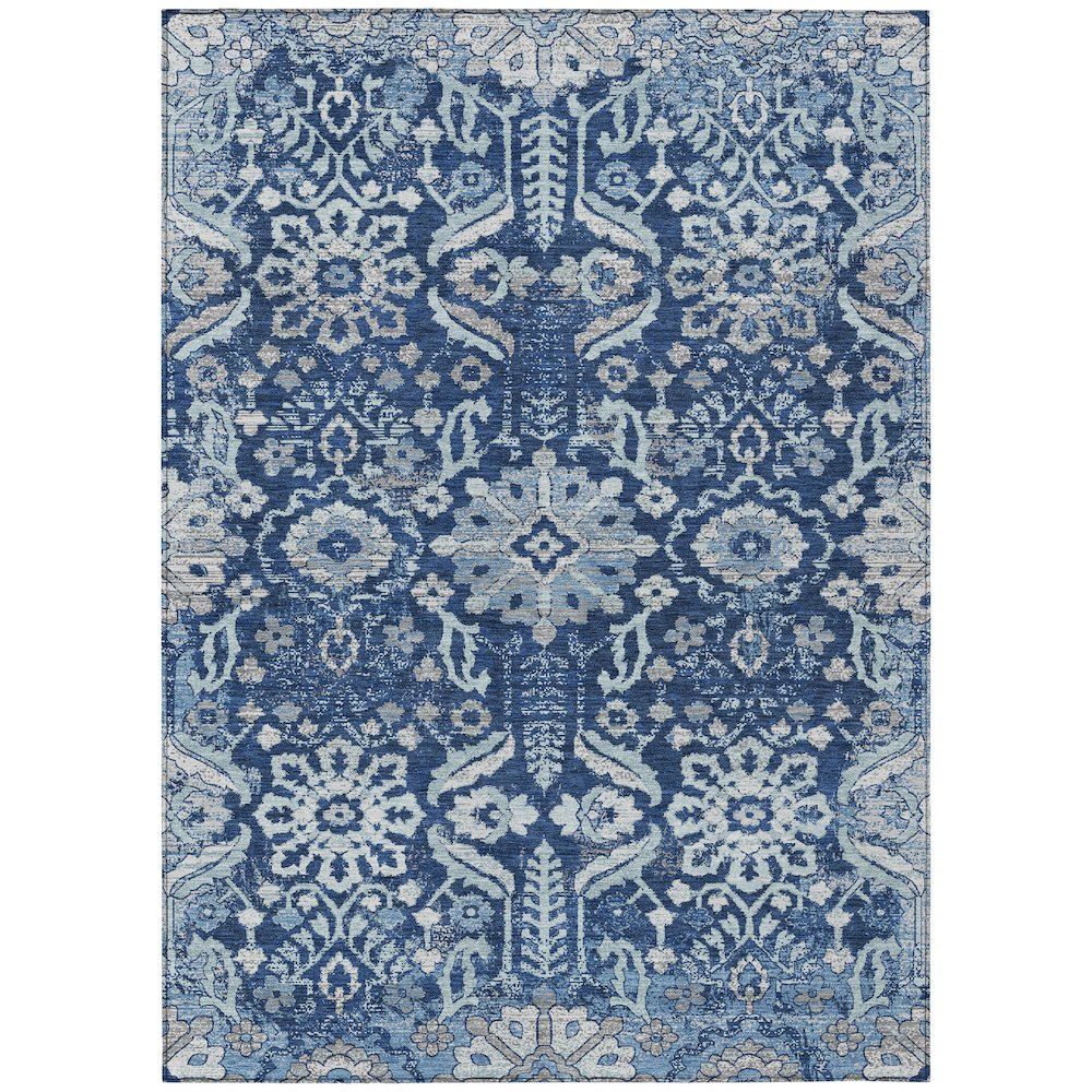 Machine Washable Indoor/Outdoor Chantille ACN2617 Blue 5' x 7'6" Rug. Picture 1