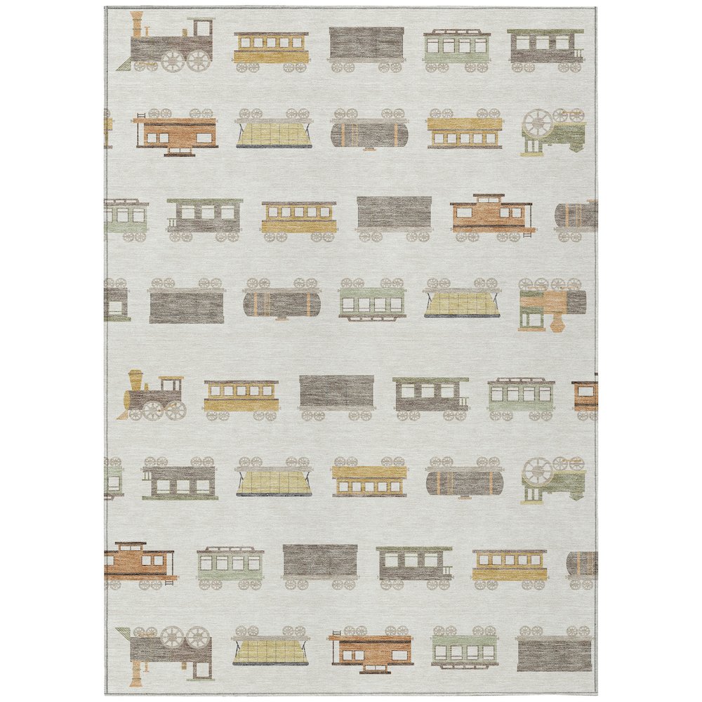 Machine Washable Indoor/Outdoor Chantille ACN2621 Ivory 5' x 7'6" Rug. Picture 1