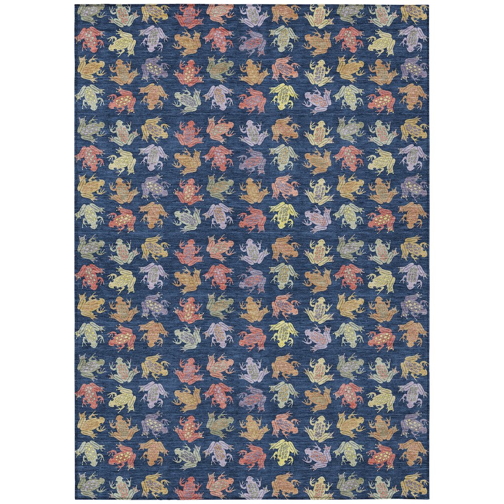Machine Washable Indoor/Outdoor Chantille ACN2623 Blue 5' x 7'6" Rug. Picture 1