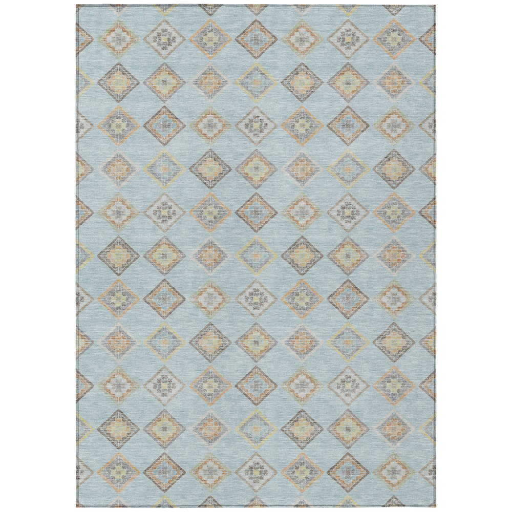 Machine Washable Indoor/Outdoor Chantille ACN2624 Blue 5' x 7'6" Rug. Picture 1