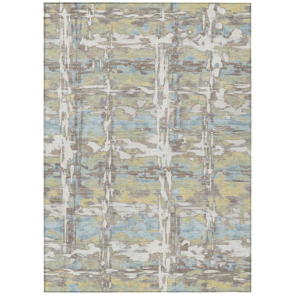 Machine Washable Indoor/Outdoor Chantille ACN2627 Ivory 5' x 7'6" Rug. Picture 1
