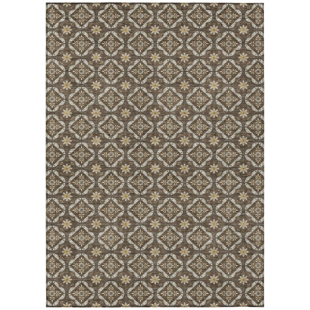 Machine Washable Indoor/Outdoor Chantille ACN2631 Brown 5' x 7'6" Rug. Picture 1