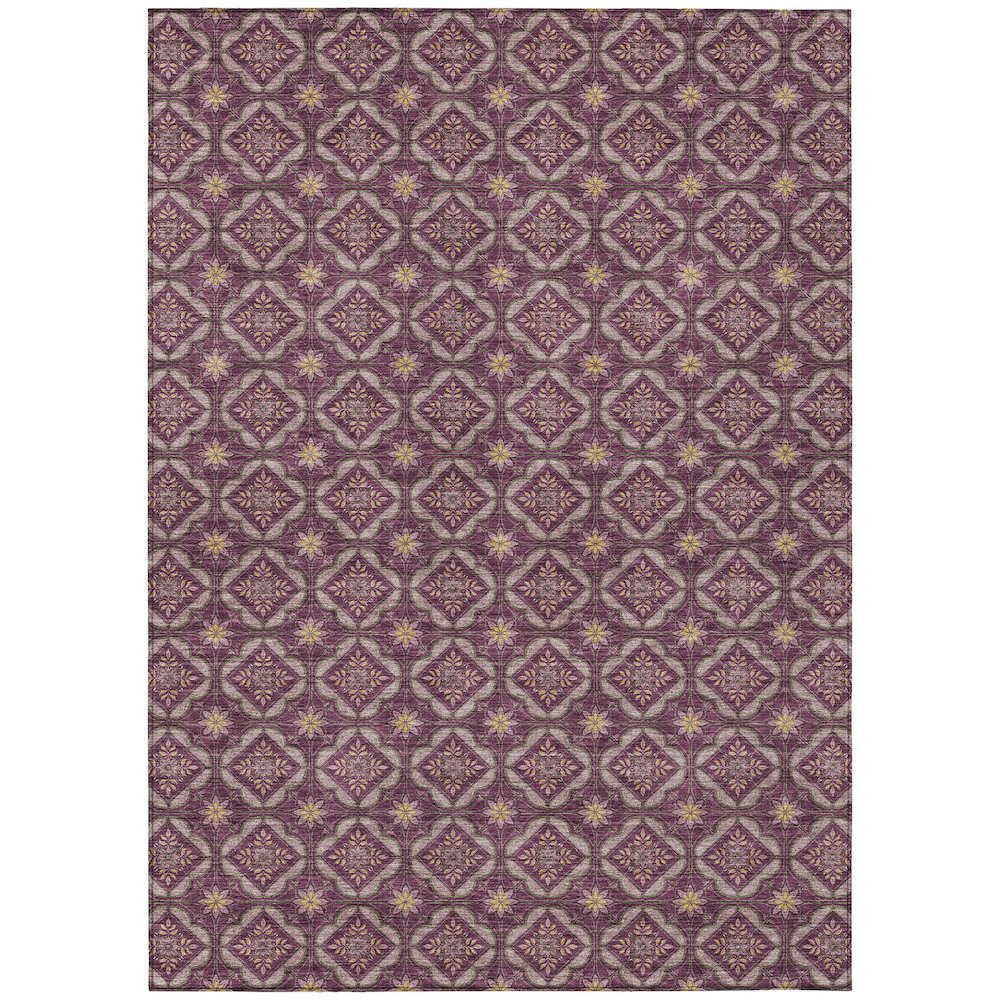 Machine Washable Indoor/Outdoor Chantille ACN2631 Purple 5' x 7'6" Rug. Picture 1