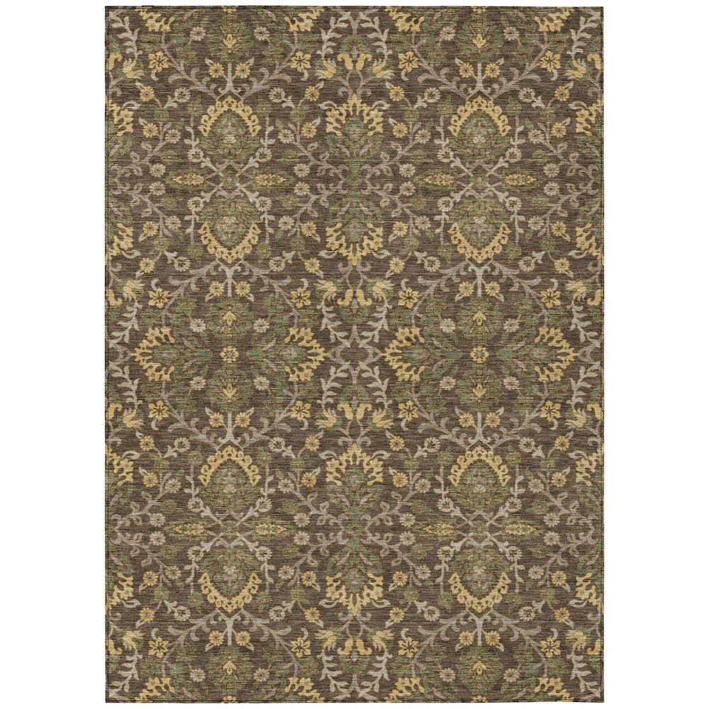 Machine Washable Indoor/Outdoor Chantille ACN2634 Brown 5' x 7'6" Rug. Picture 1