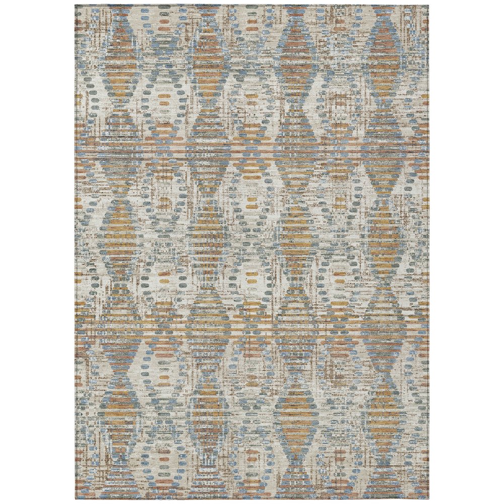 Machine Washable Indoor/Outdoor Chantille ACN2640 Ivory 5' x 7'6" Rug. Picture 1