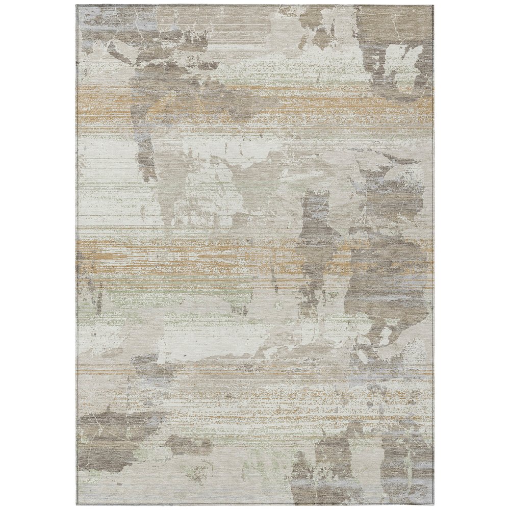 Machine Washable Indoor/Outdoor Chantille ACN2646 Ivory 5' x 7'6" Rug. Picture 1