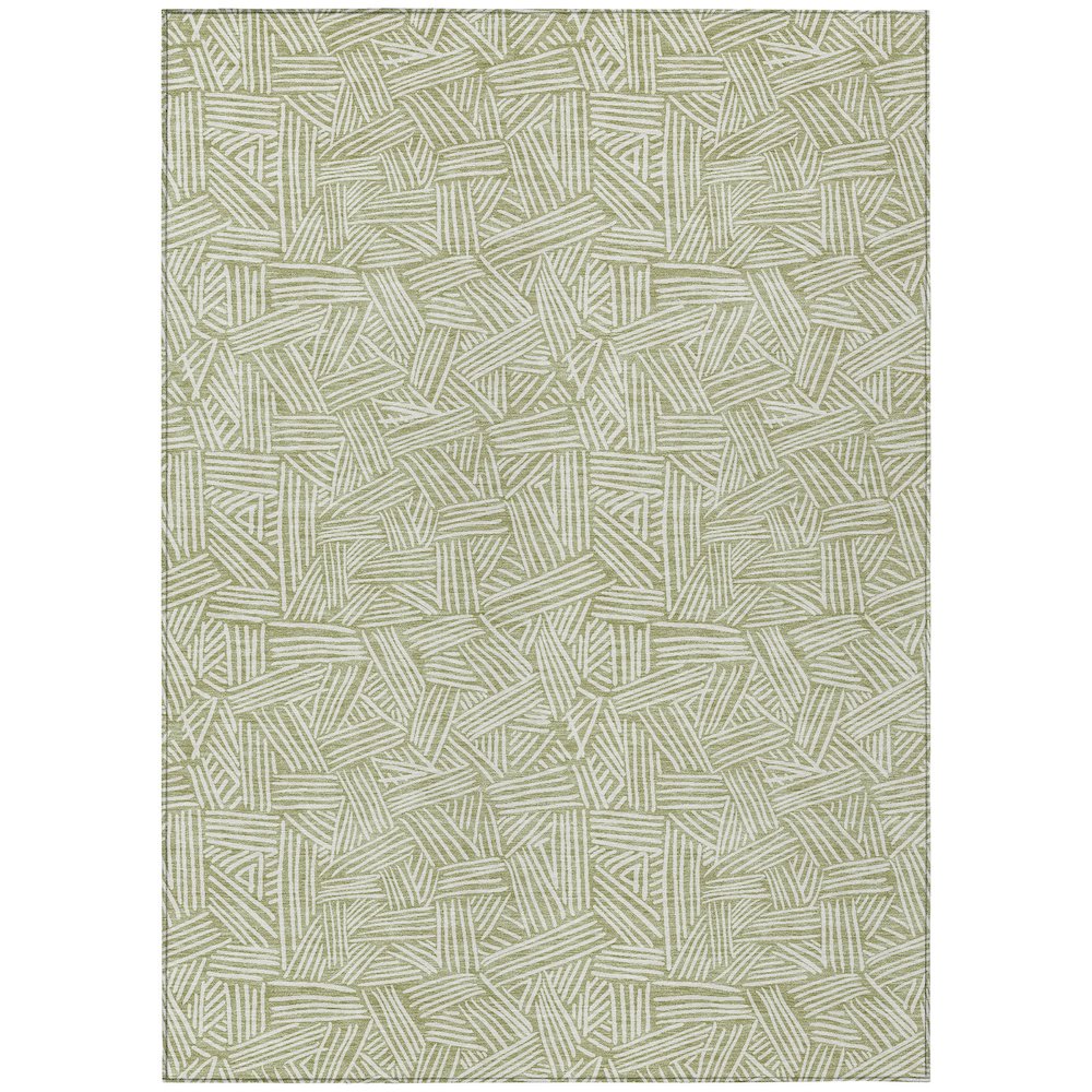 Machine Washable Indoor/Outdoor Chantille ACN2648 Green 5' x 7'6" Rug. Picture 1