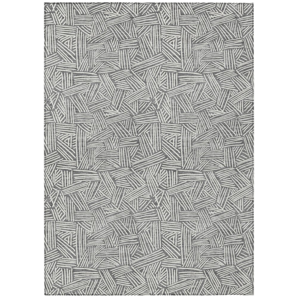 Machine Washable Indoor/Outdoor Chantille ACN2648 Gray 5' x 7'6" Rug. Picture 1