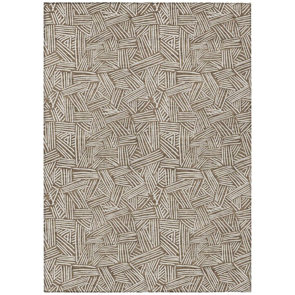 Machine Washable Indoor/Outdoor Chantille ACN2648 Brown 5' x 7'6" Rug. Picture 1
