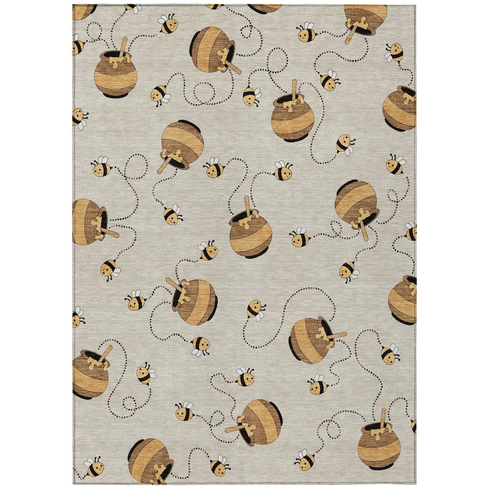 Machine Washable Indoor/Outdoor Chantille ACN2650 Brown 5' x 7'6" Rug. Picture 1