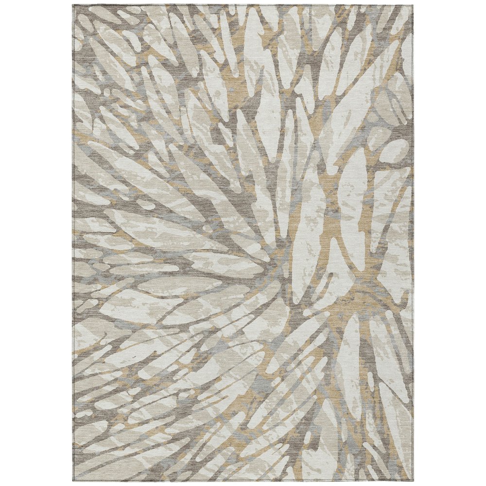 Machine Washable Indoor/Outdoor Chantille ACN2651 Ivory 5' x 7'6" Rug. Picture 1