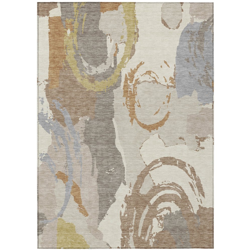 Machine Washable Indoor/Outdoor Chantille ACN2652 Ivory 5' x 7'6" Rug. Picture 1