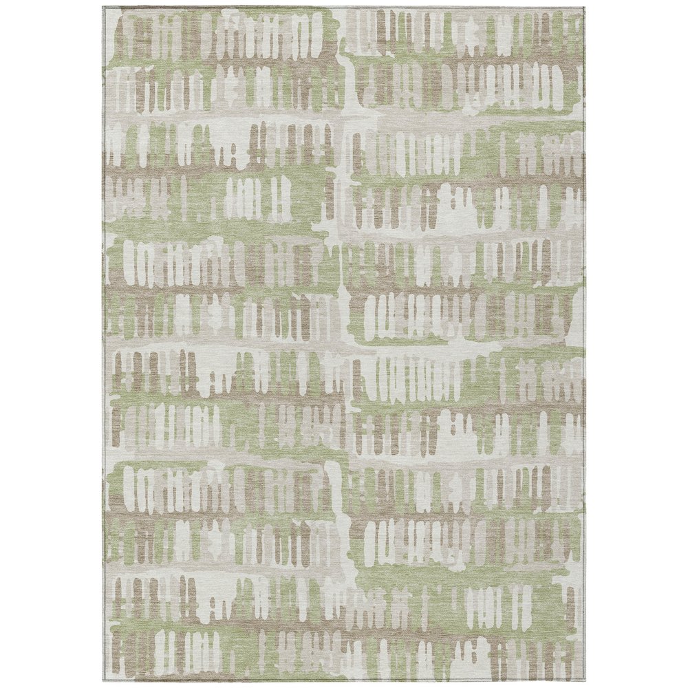 Machine Washable Indoor/Outdoor Chantille ACN2663 Green 5' x 7'6" Rug. Picture 1