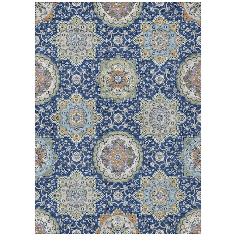 Machine Washable Indoor/Outdoor Chantille ACN2667 Blue 5' x 7'6" Rug. Picture 1