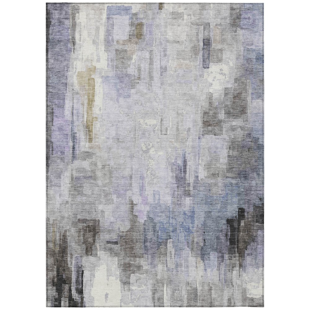 Machine Washable Indoor/Outdoor Chantille ACN2668 Purple 5' x 7'6" Rug. Picture 1