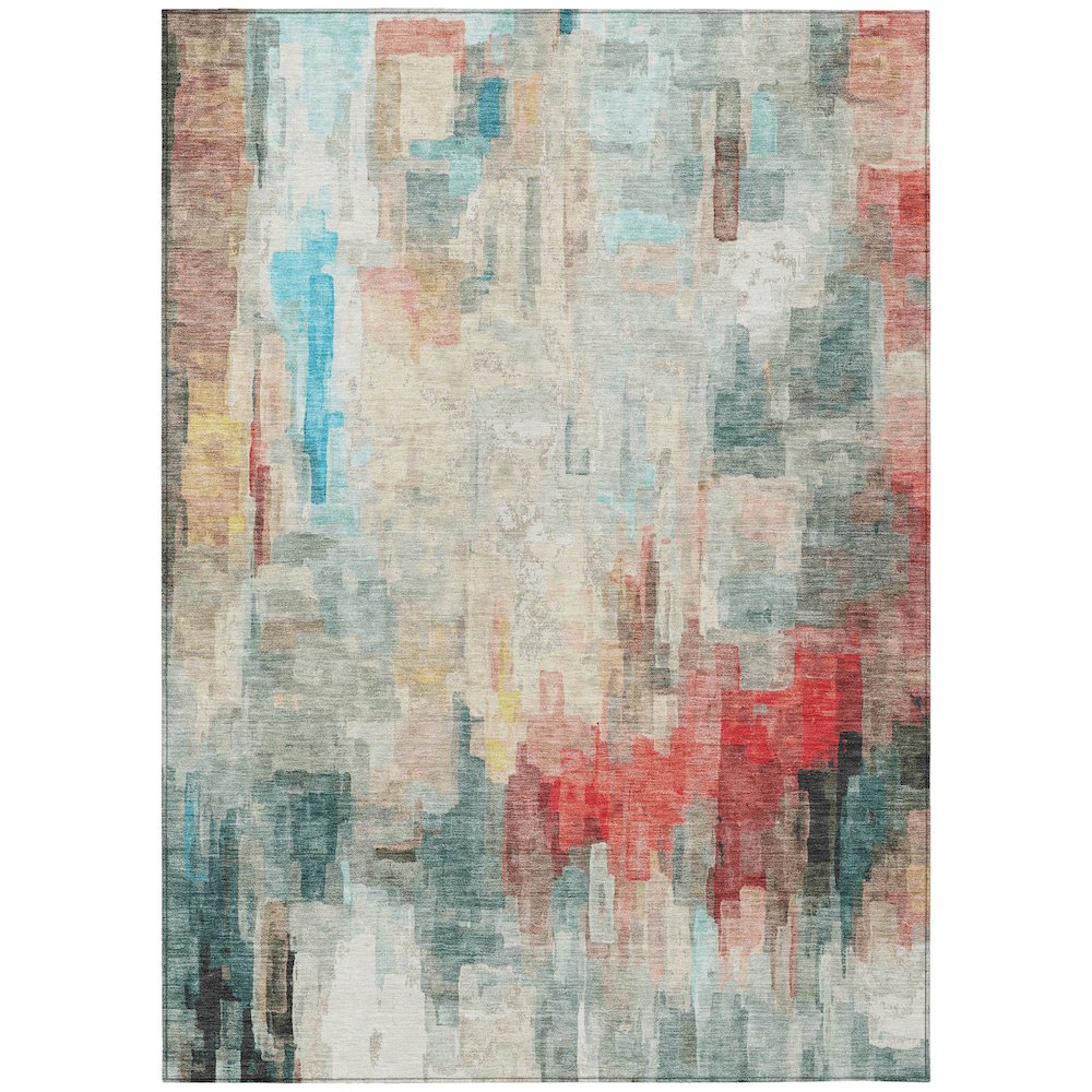 Machine Washable Indoor/Outdoor Chantille ACN2668 Ivory 5' x 7'6" Rug. Picture 1