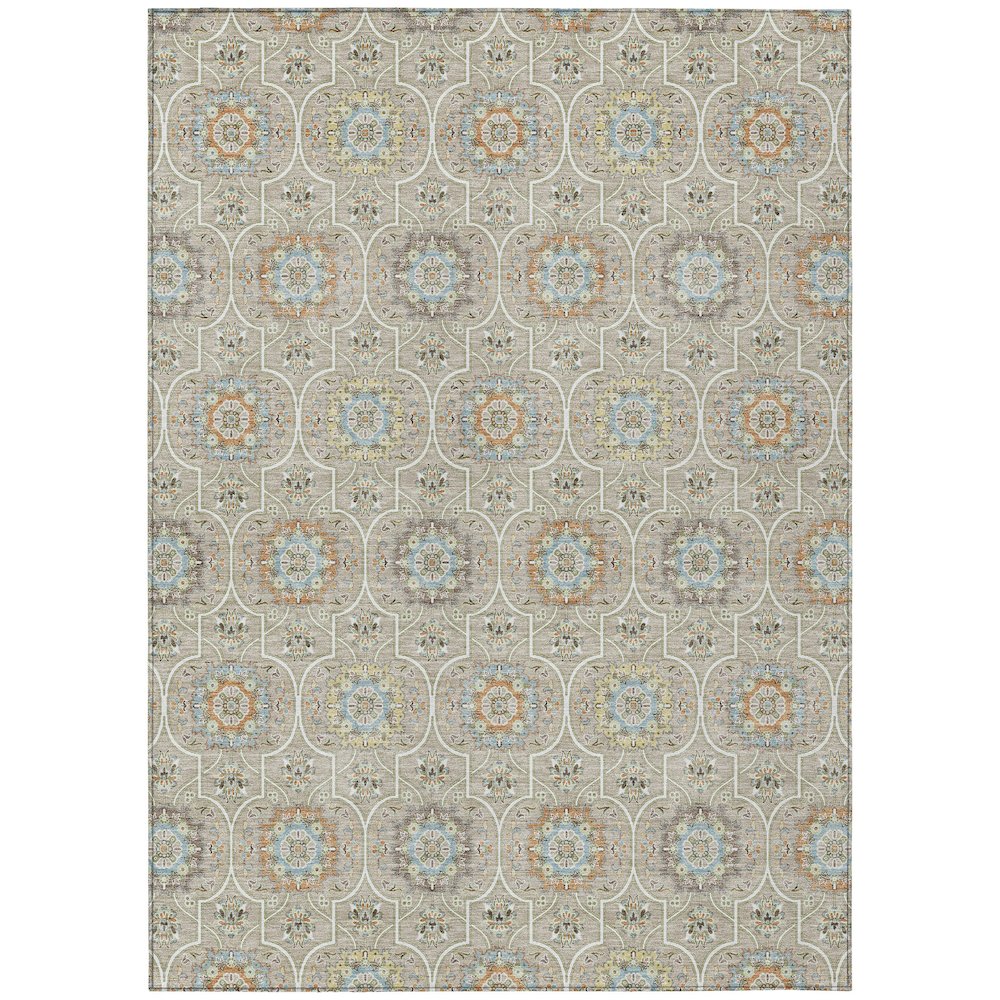 Machine Washable Indoor/Outdoor Chantille ACN2670 Brown 5' x 7'6" Rug. Picture 1