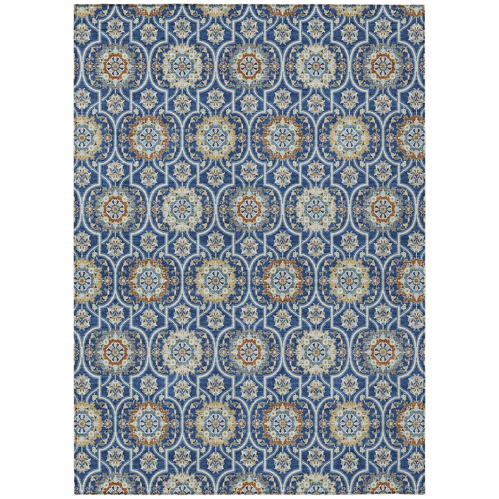 Machine Washable Indoor/Outdoor Chantille ACN2670 Blue 5' x 7'6" Rug. Picture 1